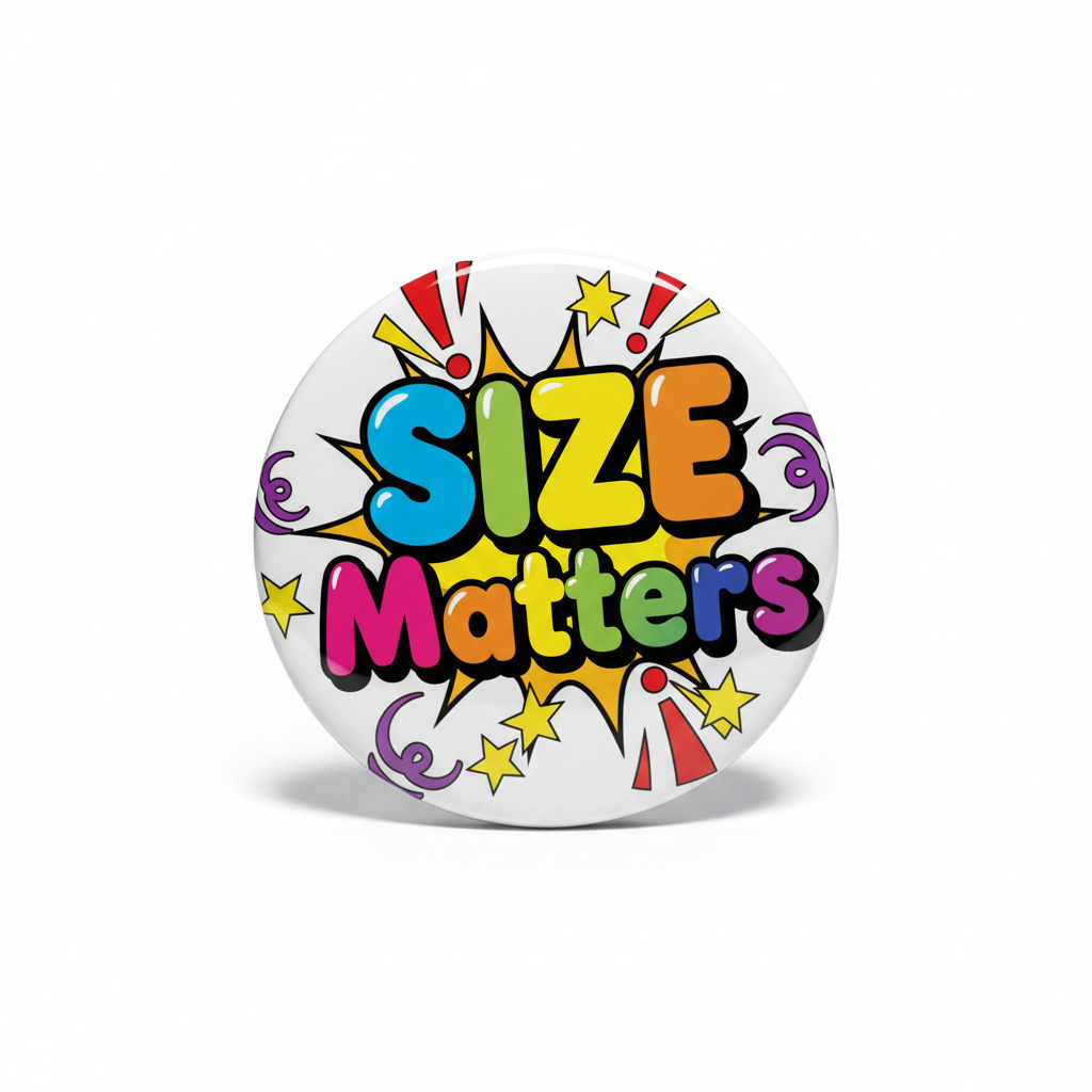 SIZE Matters Button Pinback 2.25-inch