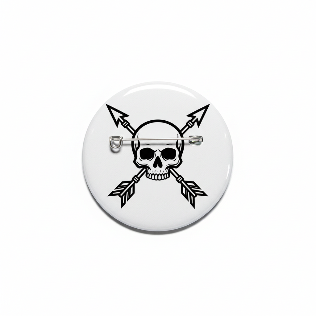 Skull and arrow Pinback 2.25-inch