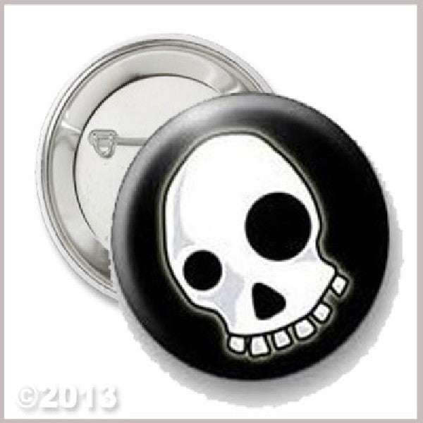 Bouton Pinback Emo Scary Skull 1,25"