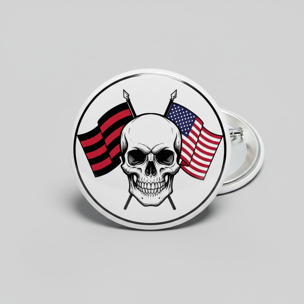 Skull & Flag Pinback 2.25-inch