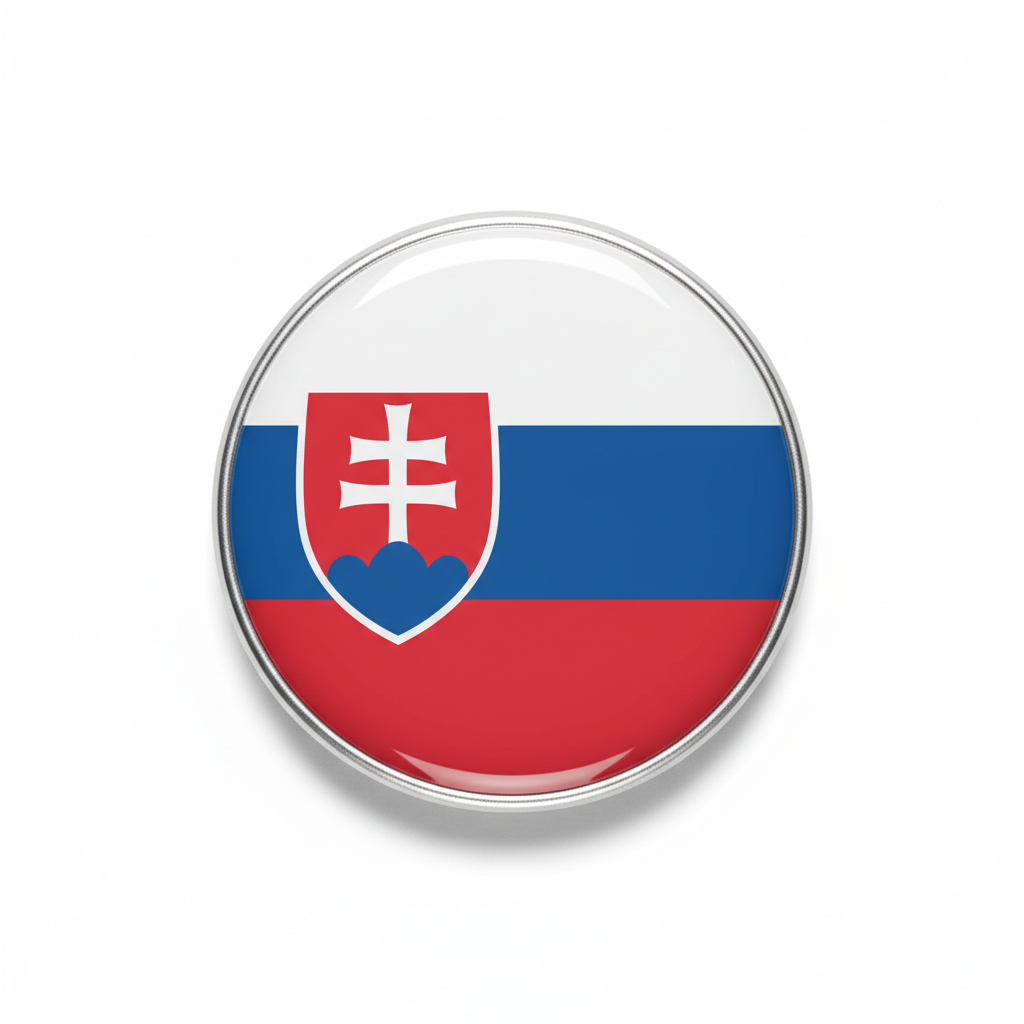 Slovakian Flag Pinback 2.25-inch