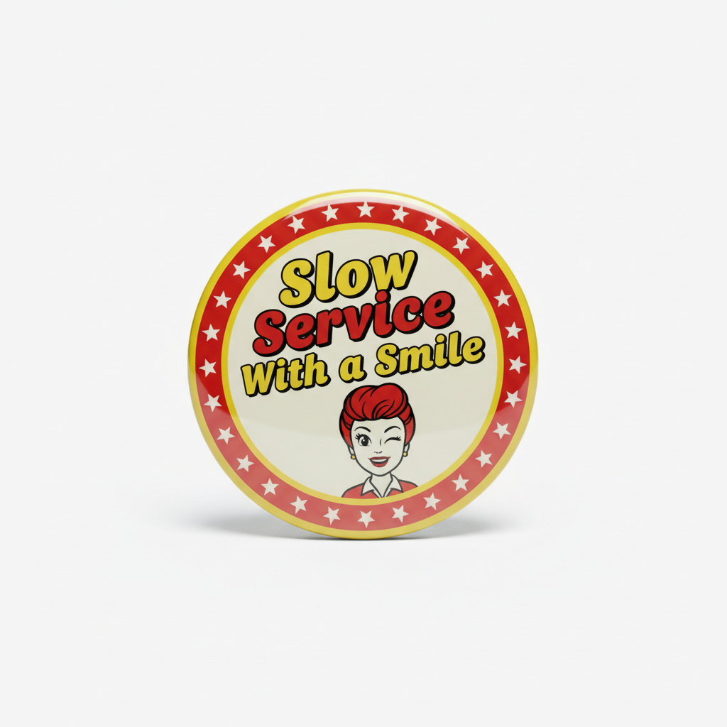 Slow Service With a Smile Pinback 2.25-inch