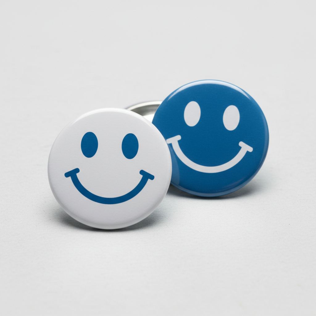 24 Pcs Emoticons Funny Smiles Pinback 1.25-inch