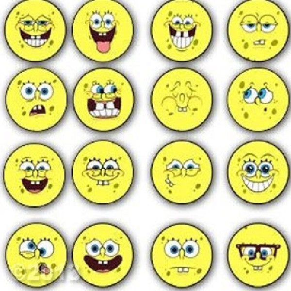 Pins de Bob Esponja con caras felices de 1,25"