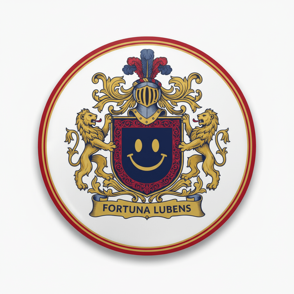 Smiley Family Crest Coat of Arms Pinback 3-inch - My Pinbacks