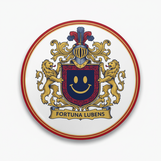 Smiley Family Crest Coat of Arms Pinback 3-inch - My Pinbacks