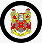 Round Smith family crest arms coat magnet with colorful shield and black border, 3-inch