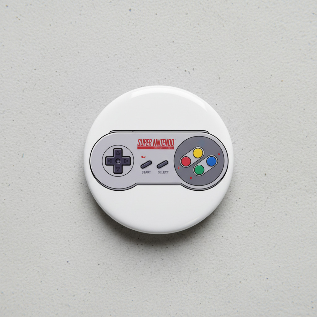 SNES controller Super Nintendo Pinback 2.25-inch