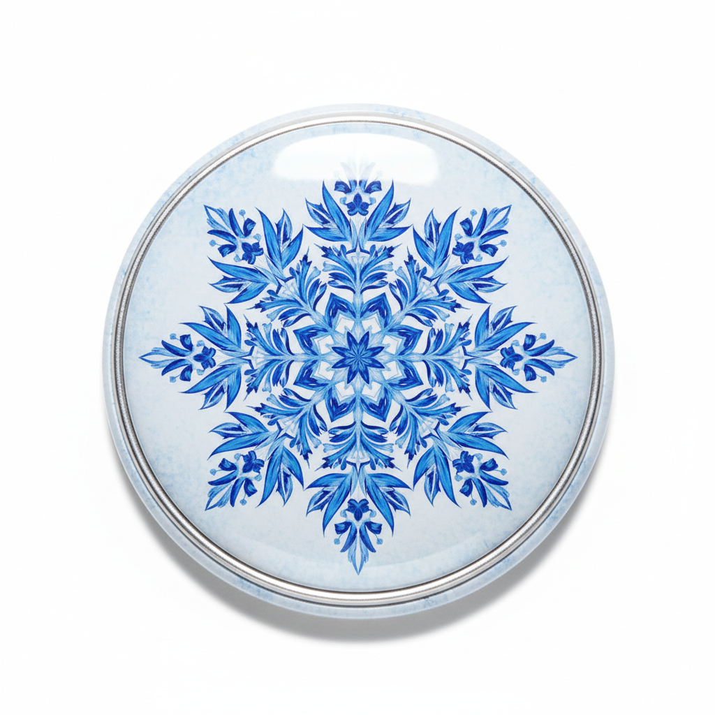 Snowflake blue Pinback 2.25-inch