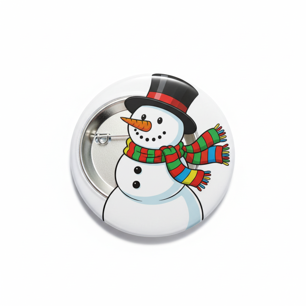 Snowman Top Hat Button Pinback 2.25-inch