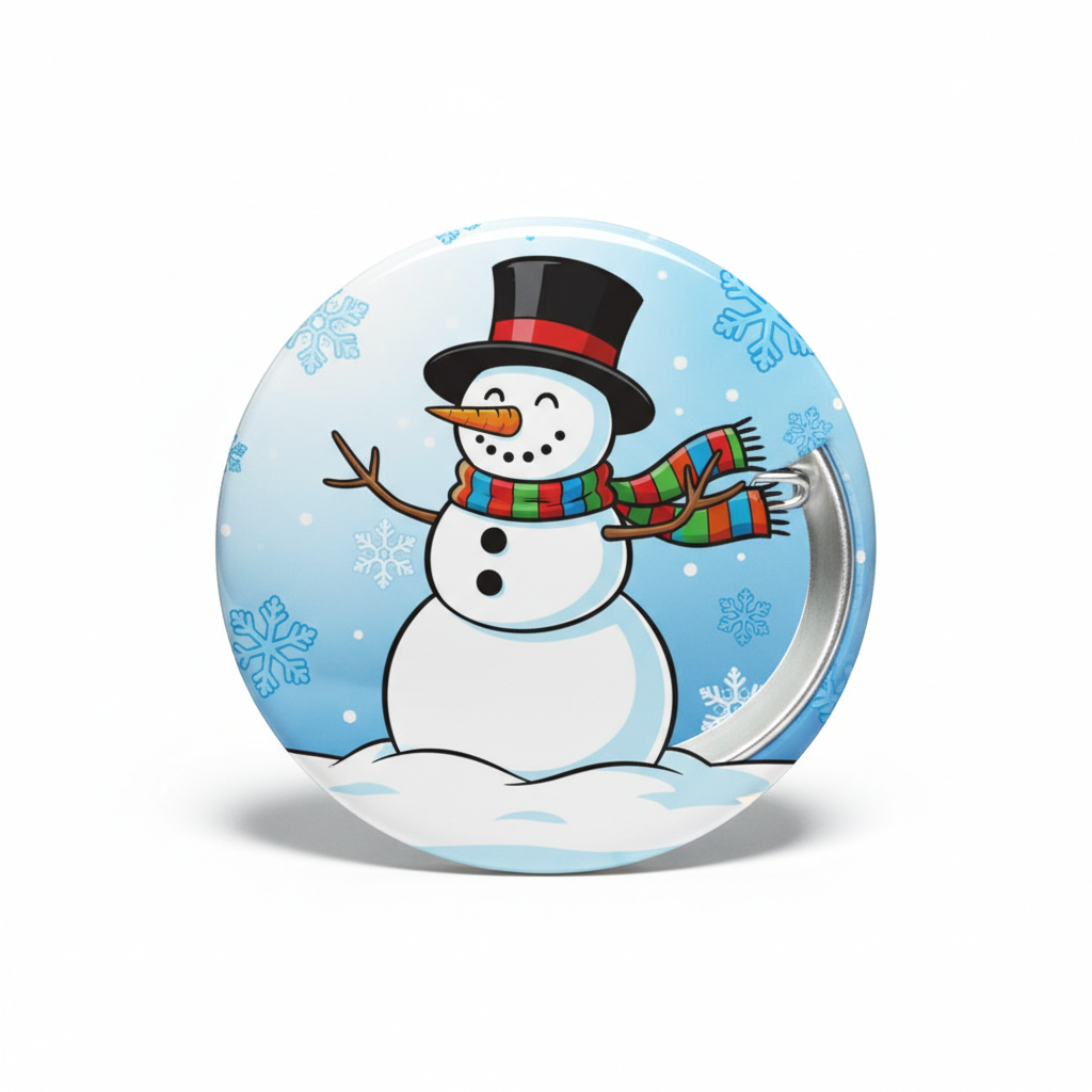 Snowy Snowman Pinback 2.25-inch