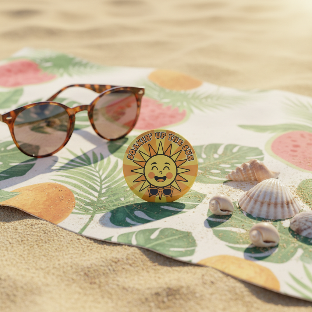 Soaking Up The Sun Pinback 2.25-inch