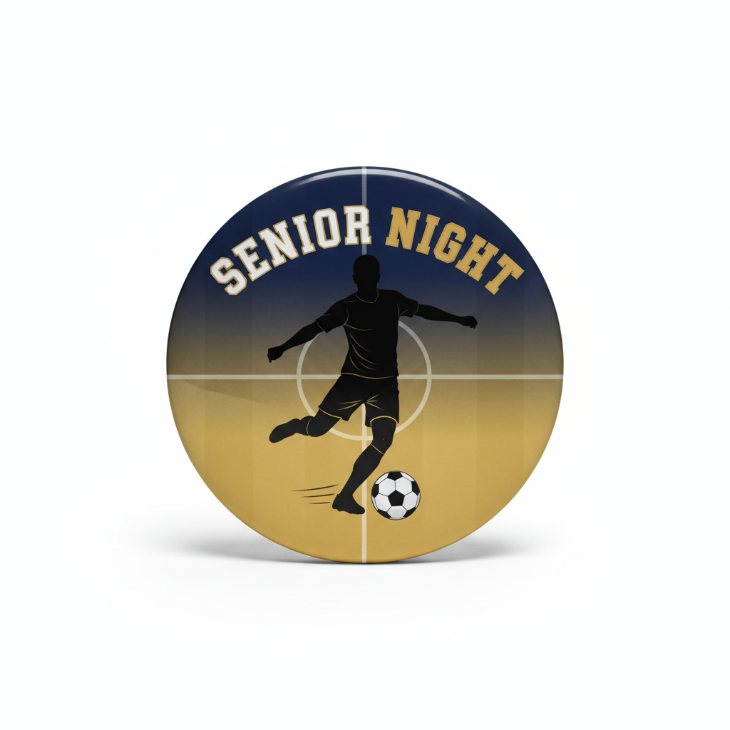 Soccer Player Senior Night Custom Photo Sports Pinback 2.25-inch