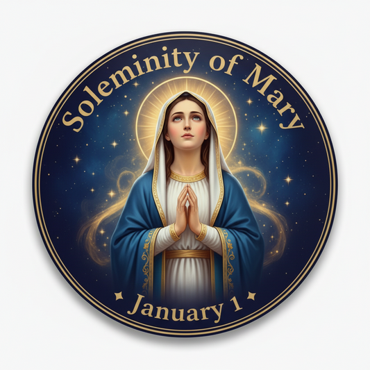 Solemnity of Mary (Jan 1) Pinback 2.25-inch