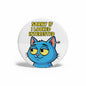 2.25-inch pinback button with blue cat and 'Sorry if I looked interested'