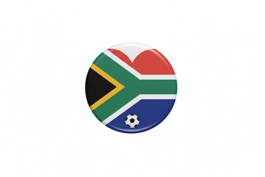 South Africa Football Soccer Love Heart Pinback 2.25-inch