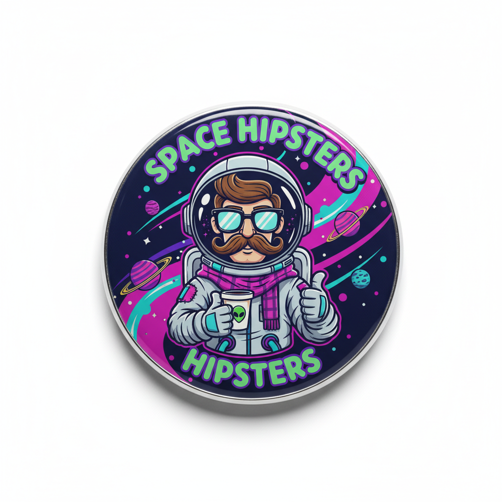 Space Hipsters Logo Pinback 2.25-inch
