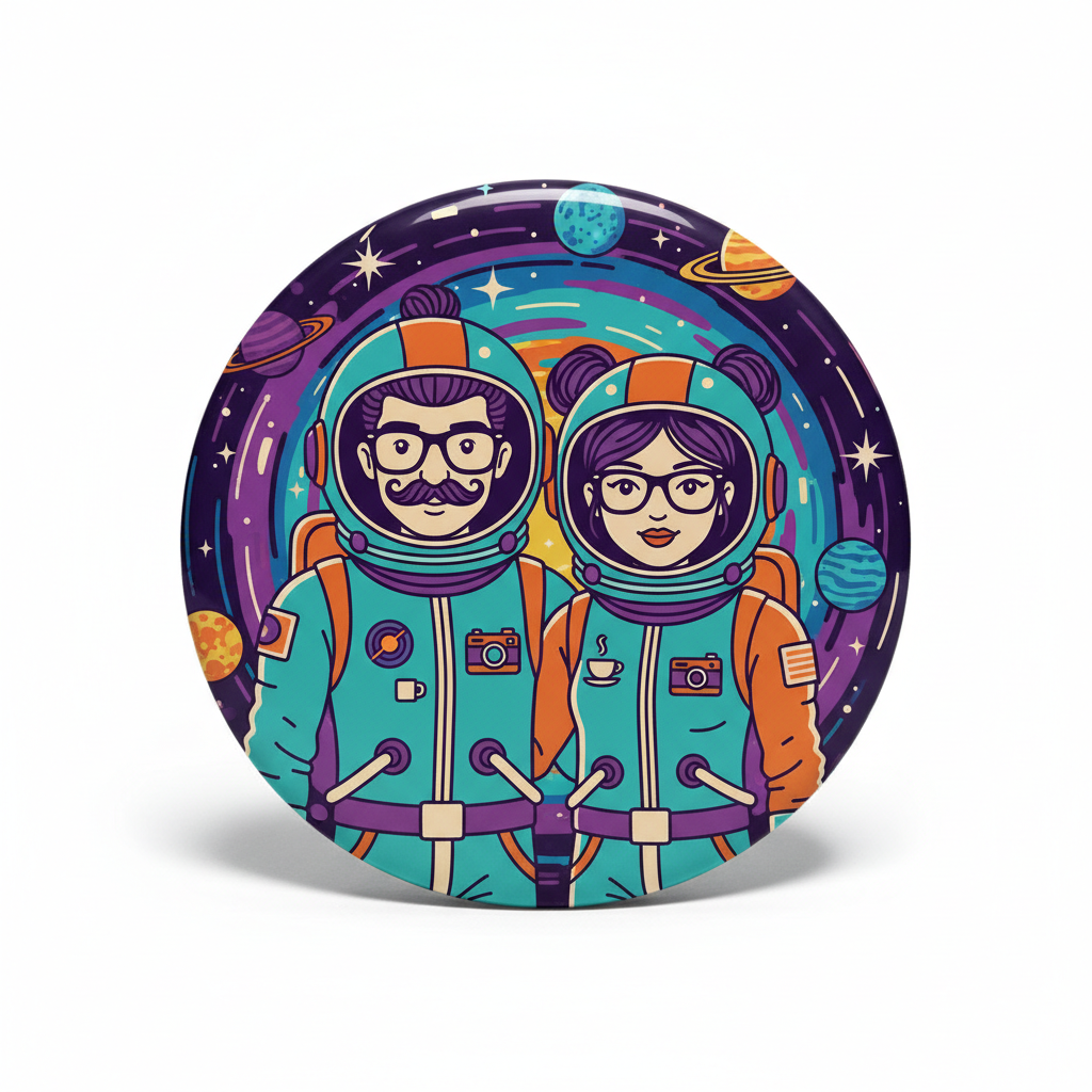 Space Hipsters Spouses Pinback 2.25-inch
