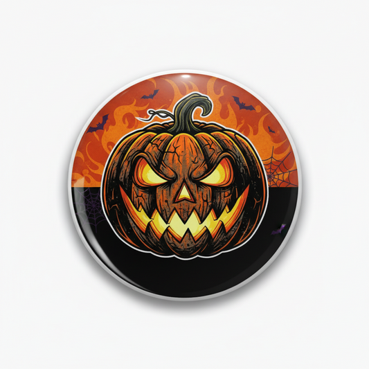 Spooky Halloween Pumpkin Pinback 2.25-inch