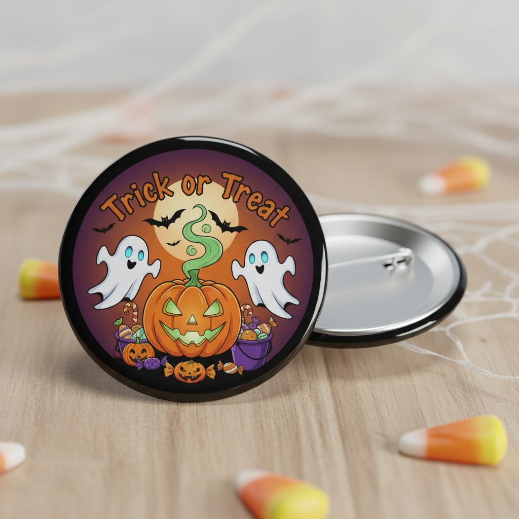 Spooky trick or treat Pinback 2.25-inch