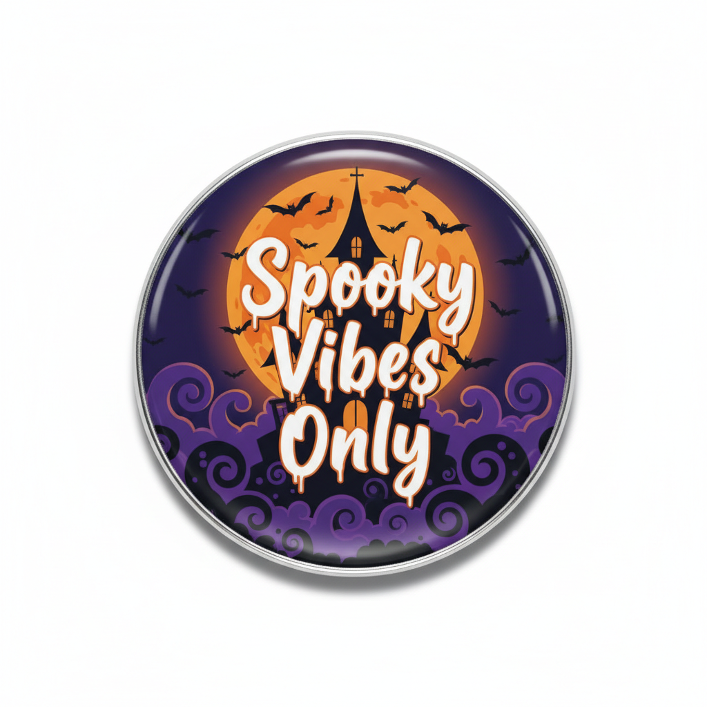 Spooky vibes only Halloween Pinback 2.25-inch