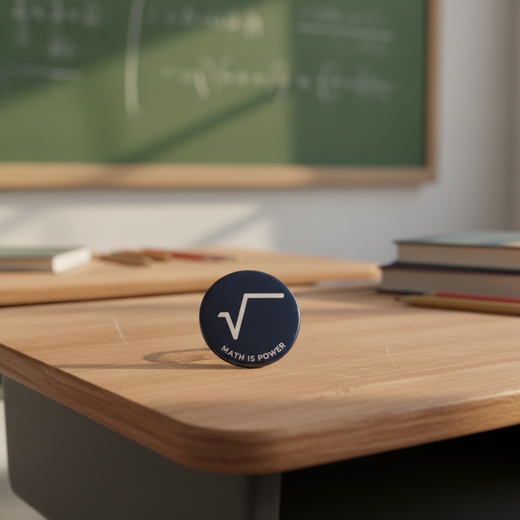 Square Root Math is Power Pinback 2.25-inch