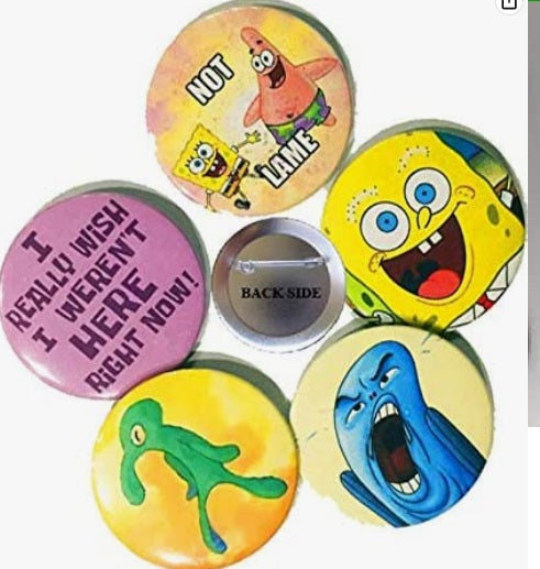 Ne soyez pas un Squidward J'aurais aimé ne pas être là Pinback 1.25"