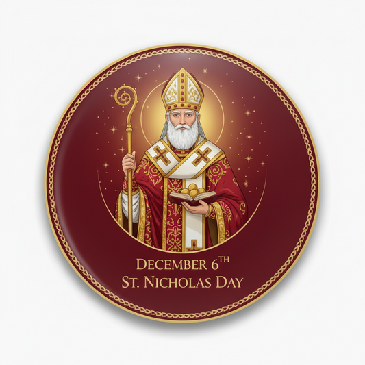 St. Nicholas Day (December 6) Pinback 2.25-inch