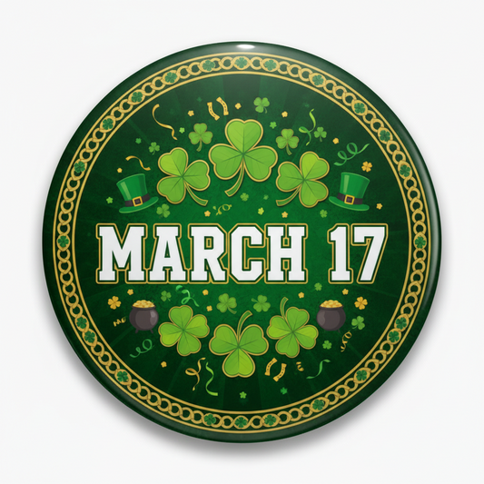 St. Patrick's Day March 17 Pinback 2.25-inch