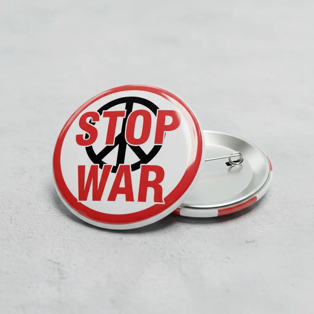 Stop War Sign Pinback 2.25-inch