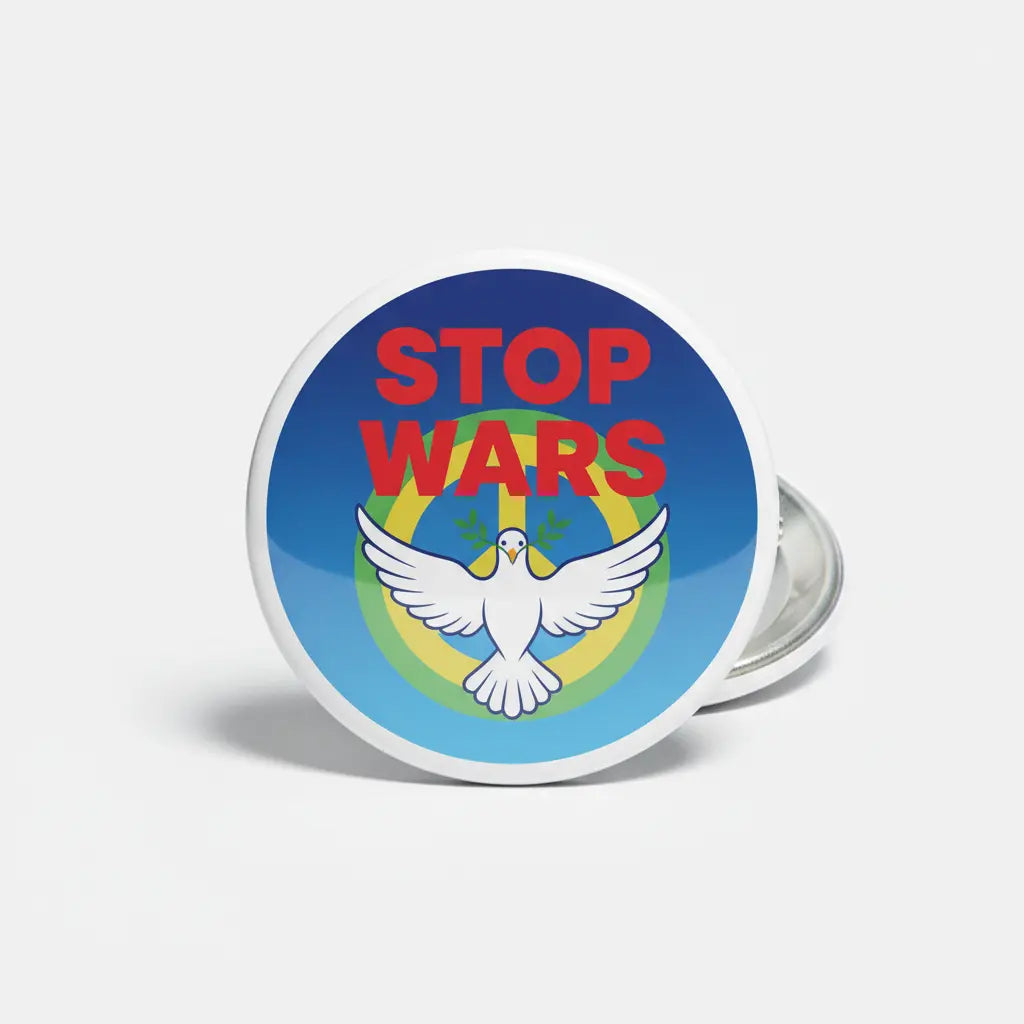 Stop Wars Pinback 2.25-inch