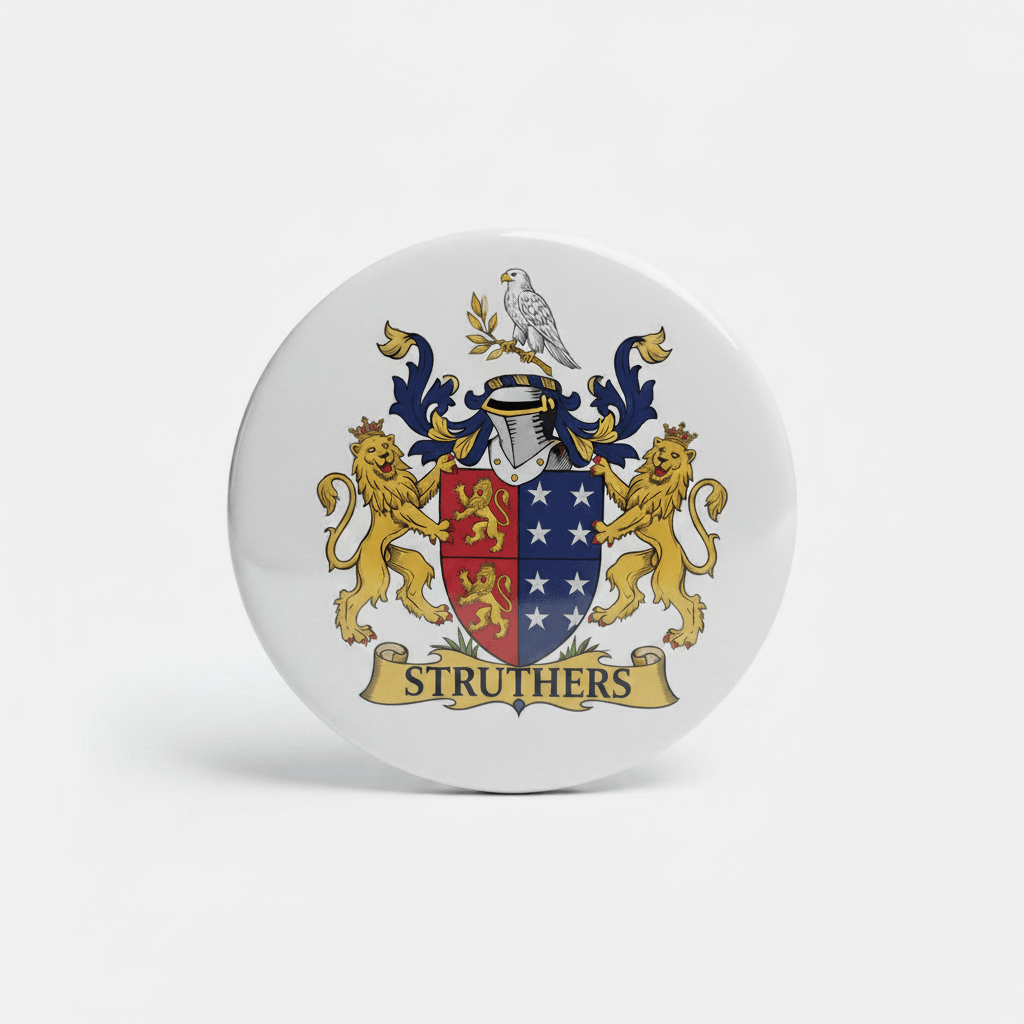 Struthers Family Crest Coat of Arms Pinback 3-inch - My Pinbacks
