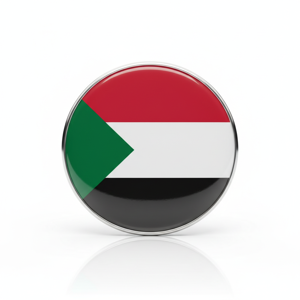 Sudan Flag Country Pride Pinback 2.25-inch