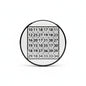 Sudoku puzzle pinback button, 2.25-inch, round black rim, number grid design.