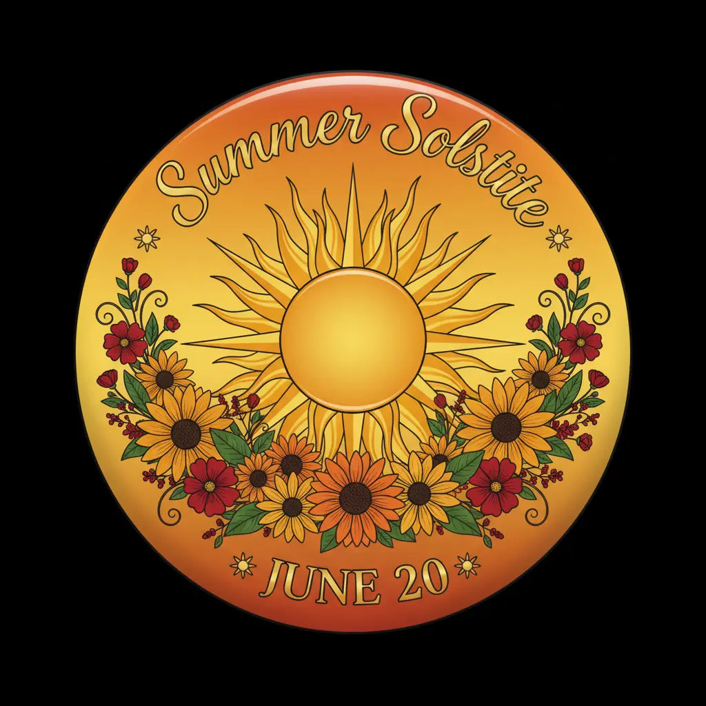 Summer Solstice (June 20) Pinback 2.25-inch