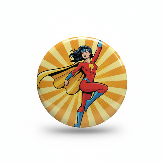 Superhero Girl Pinback 2.25-inch