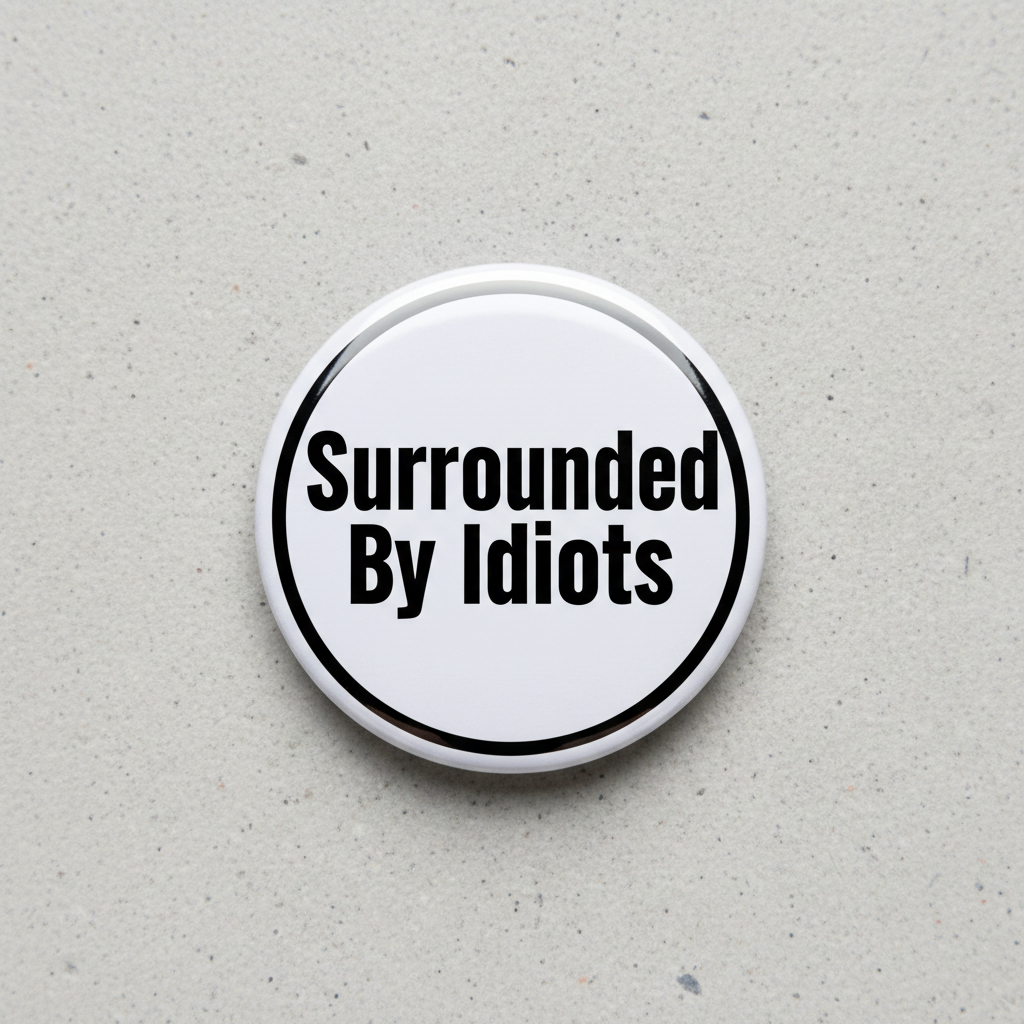 Surrounded By Idiots Pinback 2.25-inch
