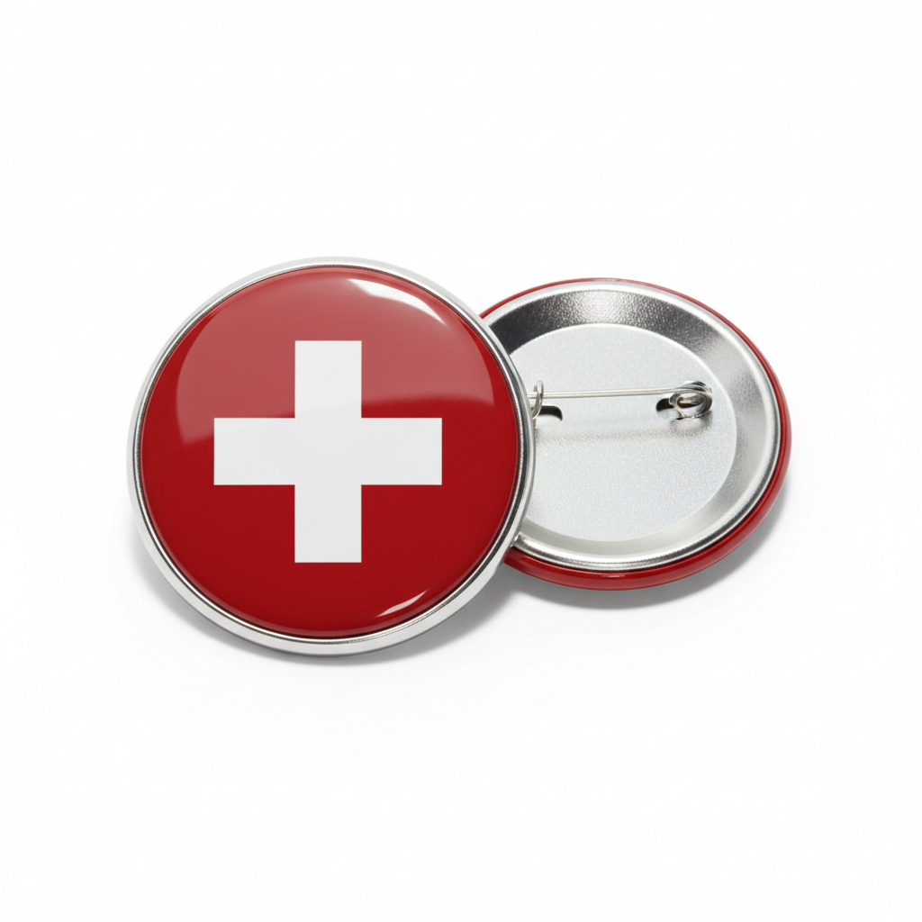Switzerland Crest Flag Pinback 2.25-inch