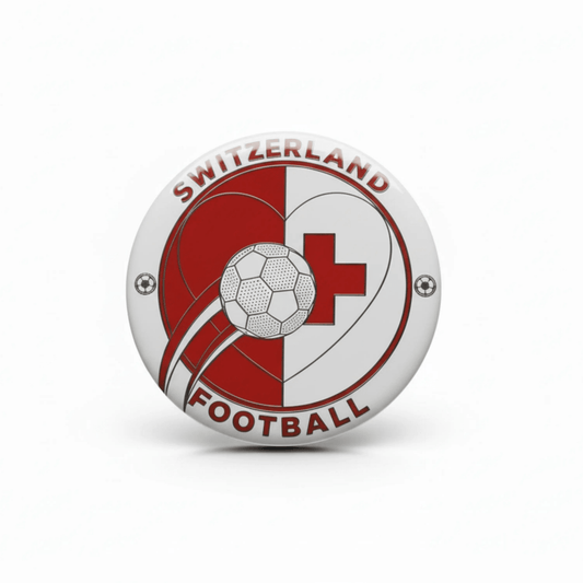 Switzerland Football Soccer Love Heart Pinback 2.25-inch - My Pinbacks