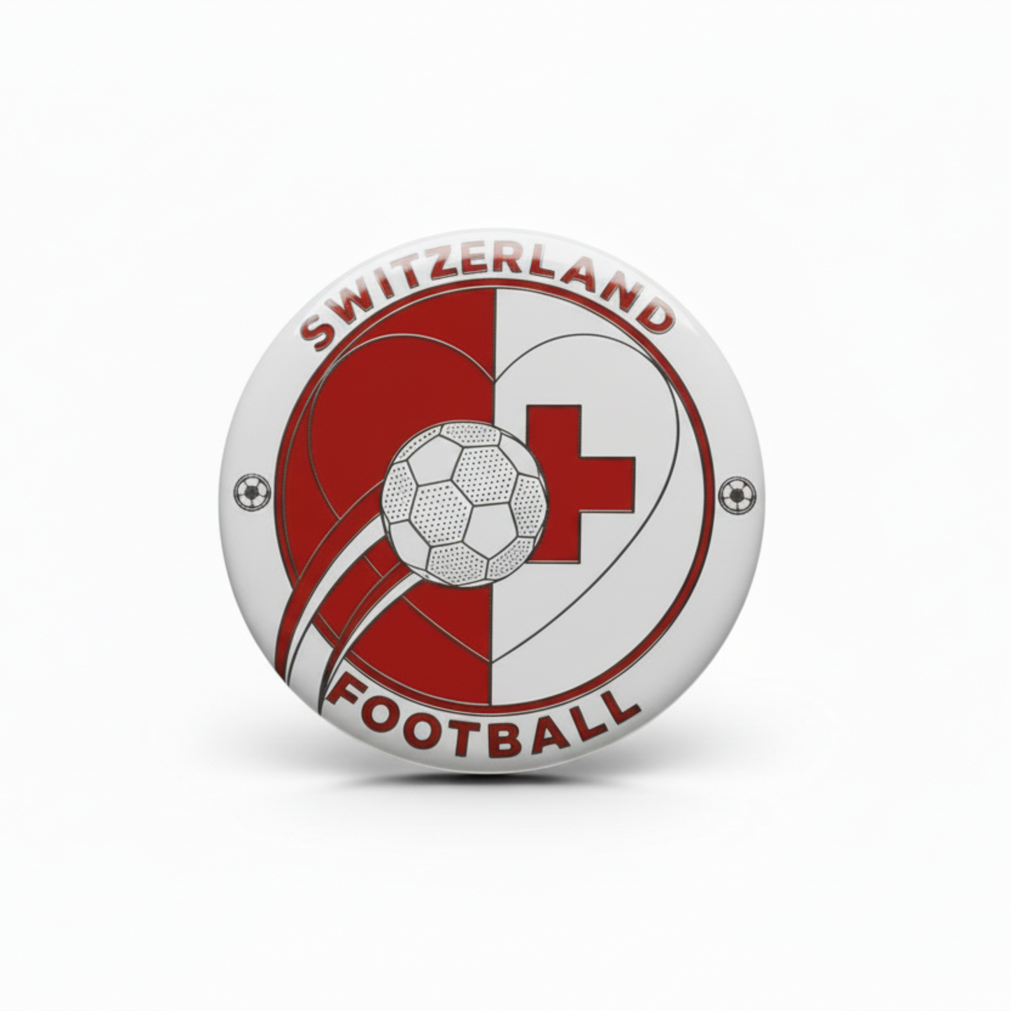 Switzerland Football Soccer Love Heart Pinback 2.25-inch