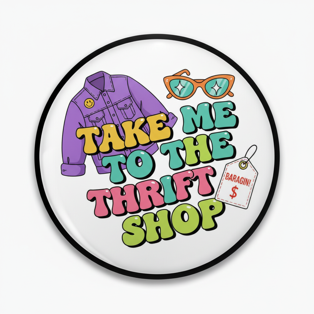 Take Me To The Thrift Shop Pinback 2.25-inch