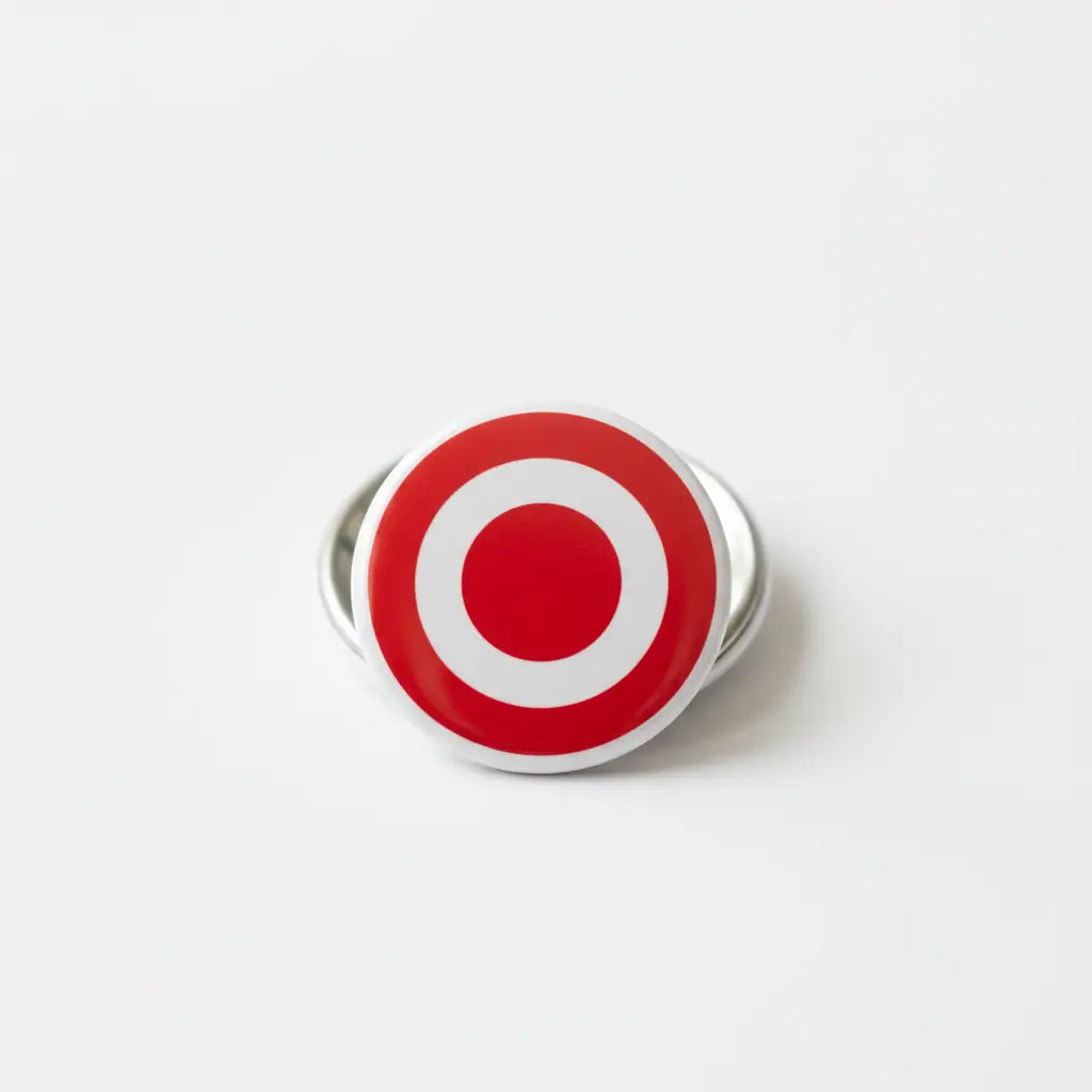 Red and white bullseye 2.25-inch Target pinback button