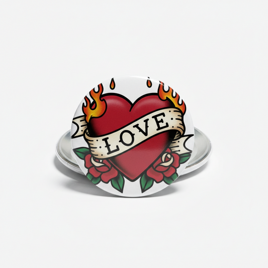 Tattoo Love Heart Pinback 2.25-inch Mypinbacks.com