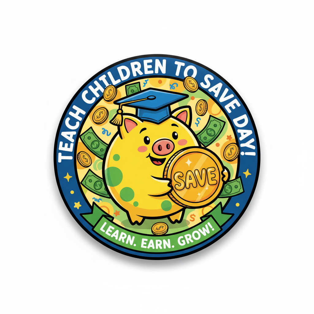 10 Teach Children to Save Day Pinback 2.25-inch
