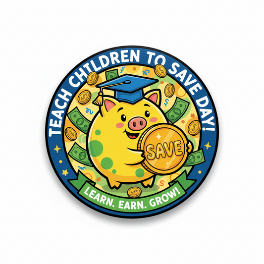 10 Teach Children to Save Day Pinback 2.25-inch