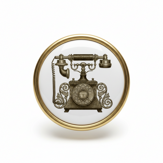 Telephone Antique Pinback 2.25-inch Mypinbacks.com