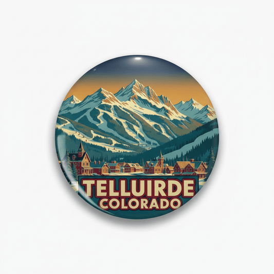 Telluride Colorado Winter Travel Art Vintage Pinback 2.25-inch - My Pinbacks