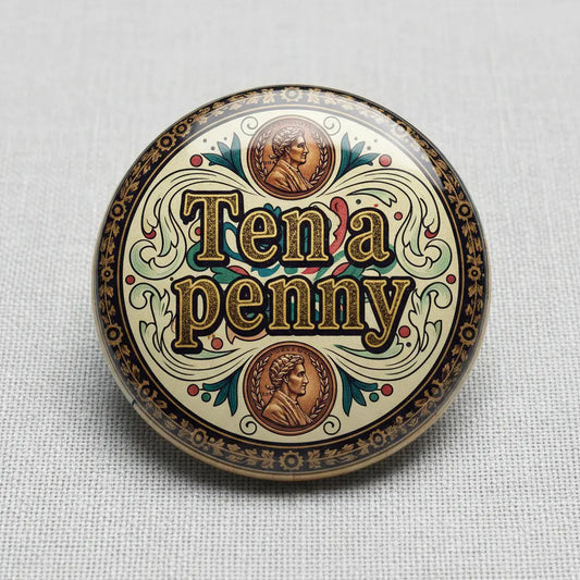 Ten a penny Pin Button 2.25-inch - mypinbacks.com