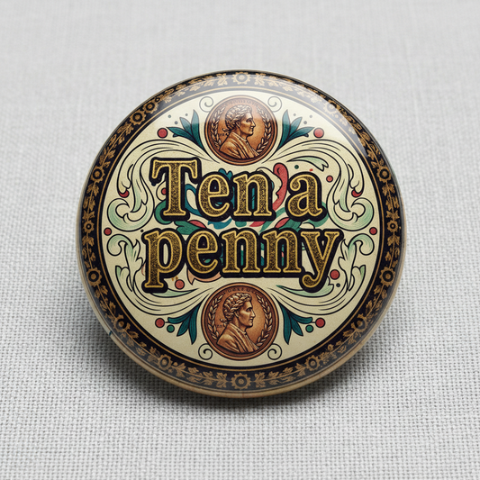 Ten a penny Pinback 2.25-inch