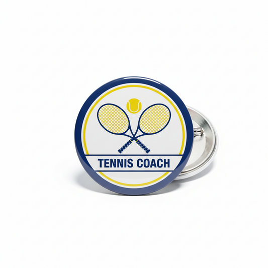 Tennis Coach Pinback 2.25-inch